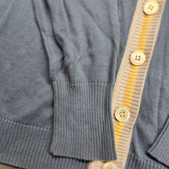 🐊 Lacoste Blue V-Neck Button Cardigan | Size 38 (Small) - Picture 8 of 16